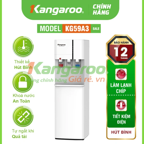 Cây nước nóng lạnh Kangaroo KG59A3 - Cây hút bình