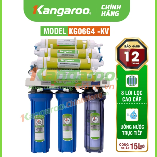 Máy lọc nước Kangaroo KG06G4 Không Vỏ 8 Lõi Lọc