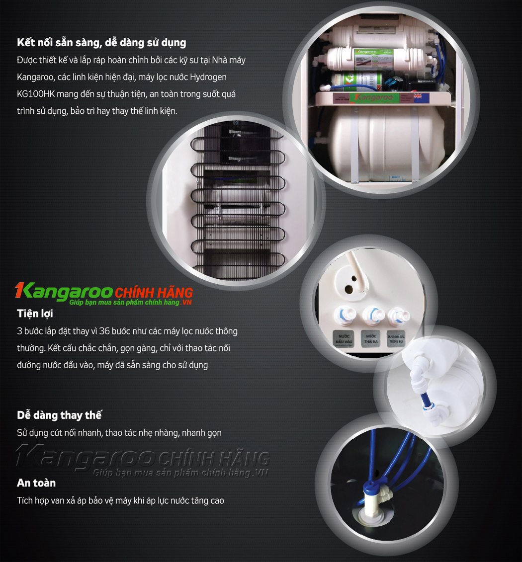 may-loc-nuoc-kangaroo-kg100hk-3 Máy lọc nước Kangaroo Hydrogen KG100HK Nóng - Lạnh - RO